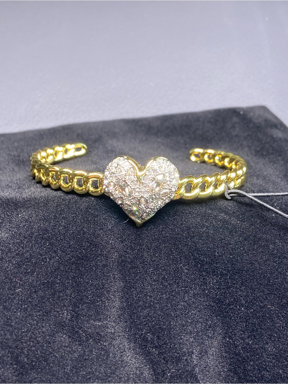 Alexis Bittar Gold Heart Pavé Crystal Cuff Bracelet - Women's Jewelry